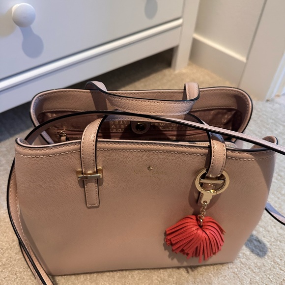 kate spade Blush Pink Leather Satchel with Red Tassel Charm - Picture 3 of 10